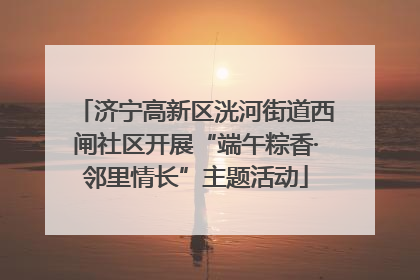 济宁高新区洸河街道西闸社区开展“端午粽香·邻里情长”主题活动