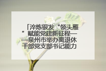 淬炼银发“领头雁”赋能党建新征程——泉州市举办离退休干部党支部书记能力建设专题培训