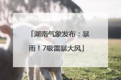 湖南气象发布：暴雨！7级雷暴大风