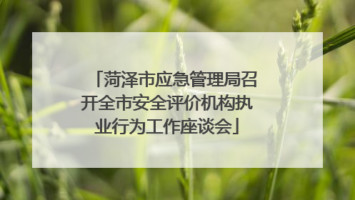 菏泽市应急管理局召开全市安全评价机构执业行为工作座谈会