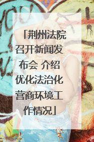 荆州法院召开新闻发布会 介绍优化法治化营商环境工作情况