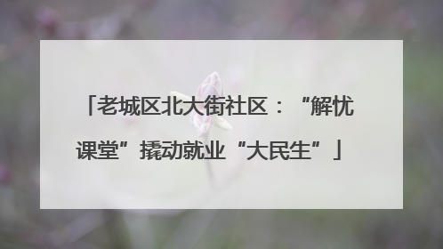 老城区北大街社区：“解忧课堂”撬动就业“大民生”