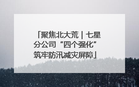 聚焦北大荒｜七星分公司“四个强化”筑牢防汛减灾屏障