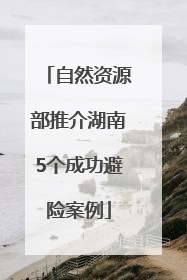 自然资源部推介湖南5个成功避险案例