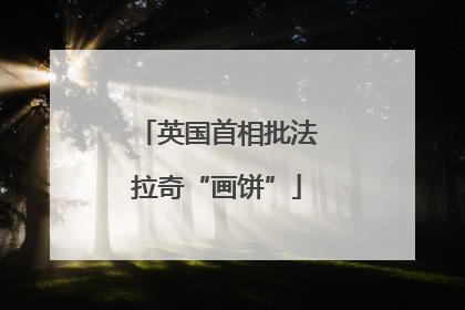 英国首相批法拉奇“画饼”