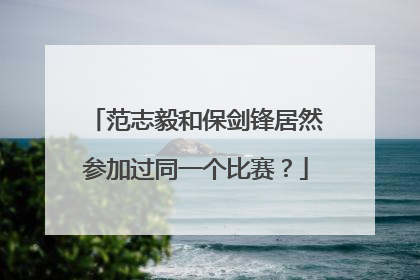 范志毅和保剑锋居然参加过同一个比赛？