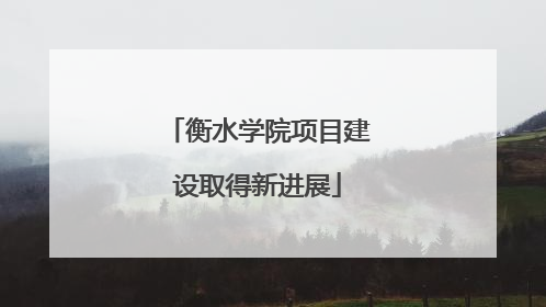 衡水学院项目建设取得新进展