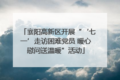 襄阳高新区开展“‘七一’走访困难党员 暖心慰问送温暖”活动