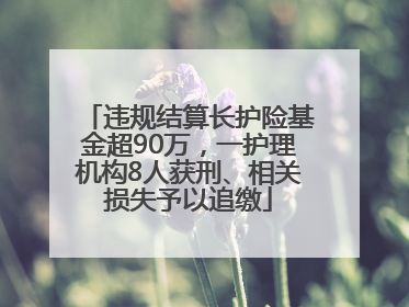 违规结算长护险基金超90万，一护理机构8人获刑、相关损失予以追缴