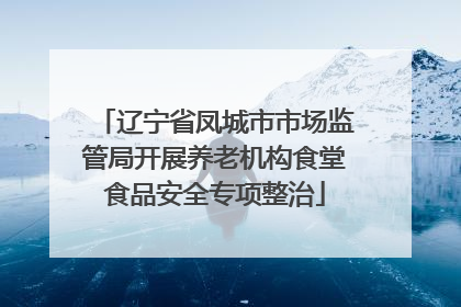 辽宁省凤城市市场监管局开展养老机构食堂食品安全专项整治