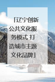 辽宁创新公共文化服务模式 打造城市主题文化品牌
