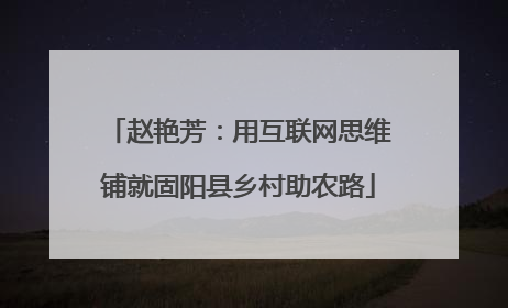 赵艳芳：用互联网思维铺就固阳县乡村助农路