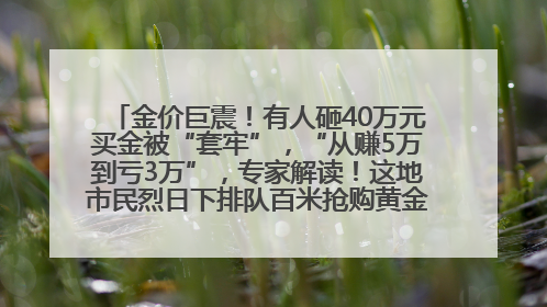 金价巨震！有人砸40万元买金被“套牢”，“从赚5万到亏3万”，专家解读！这地市民烈日下排队百米抢购黄金，“每克只要600多元”