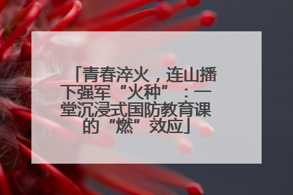 青春淬火，连山播下强军“火种”：一堂沉浸式国防教育课的“燃”效应