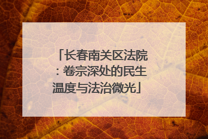 长春南关区法院：卷宗深处的民生温度与法治微光