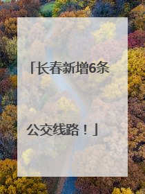 长春新增6条公交线路！