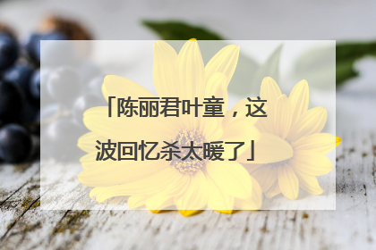 陈丽君叶童，这波回忆杀太暖了