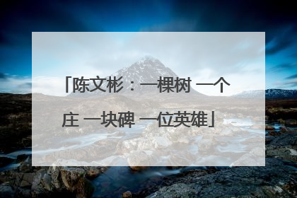 陈文彬：一棵树 一个庄 一块碑 一位英雄