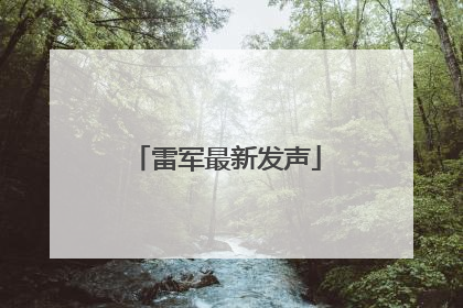 雷军最新发声