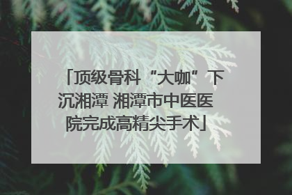 顶级骨科“大咖”下沉湘潭 湘潭市中医医院完成高精尖手术
