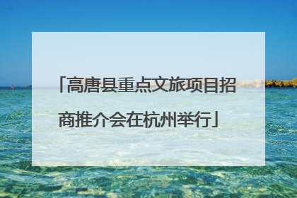 高唐县重点文旅项目招商推介会在杭州举行