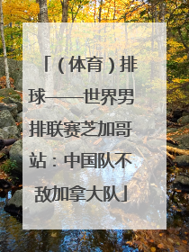 （体育）排球——世界男排联赛芝加哥站：中国队不敌加拿大队