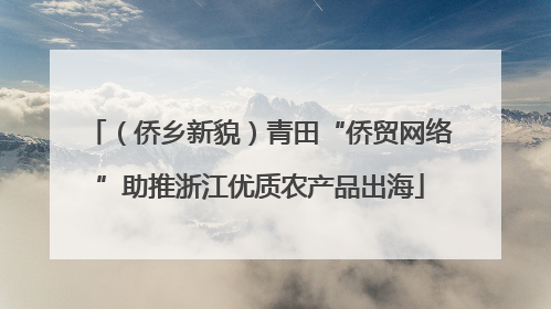 （侨乡新貌）青田“侨贸网络”助推浙江优质农产品出海