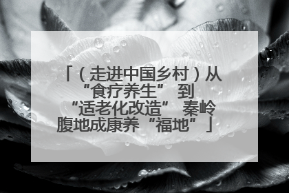 （走进中国乡村）从 “食疗养生” 到 “适老化改造” 秦岭腹地成康养“福地”
