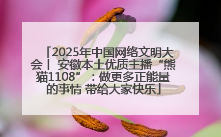 2025年中国网络文明大会丨 安徽本土优质主播“熊猫1108”：做更多正能量的事情 带给大家快乐