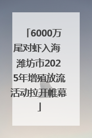 6000万尾对虾入海 潍坊市2025年增殖放流活动拉开帷幕