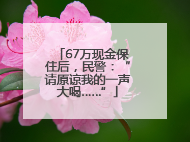 67万现金保住后，民警：“请原谅我的一声大喝……”