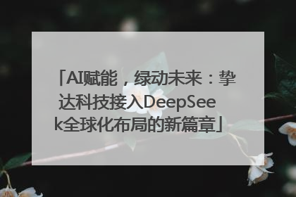 AI赋能，绿动未来：挚达科技接入DeepSeek全球化布局的新篇章