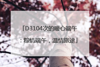 D3104次的暖心端午：粽情端午，温情旅途