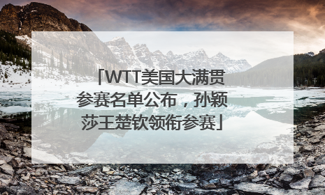 WTT美国大满贯参赛名单公布，孙颖莎王楚钦领衔参赛